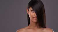 Woman,,Studio,And,Haircare,With,Thinking,Beauty,,Indian,Female,Person